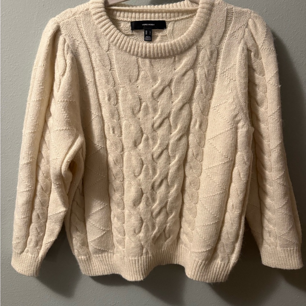 Vero Moda Cream Cable Knit Sweater